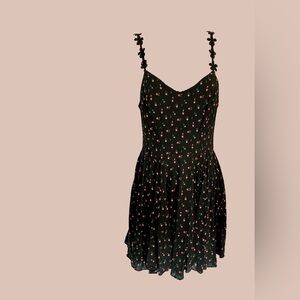 Kimchi Blue Black Floral Sleeveless Mini Dress